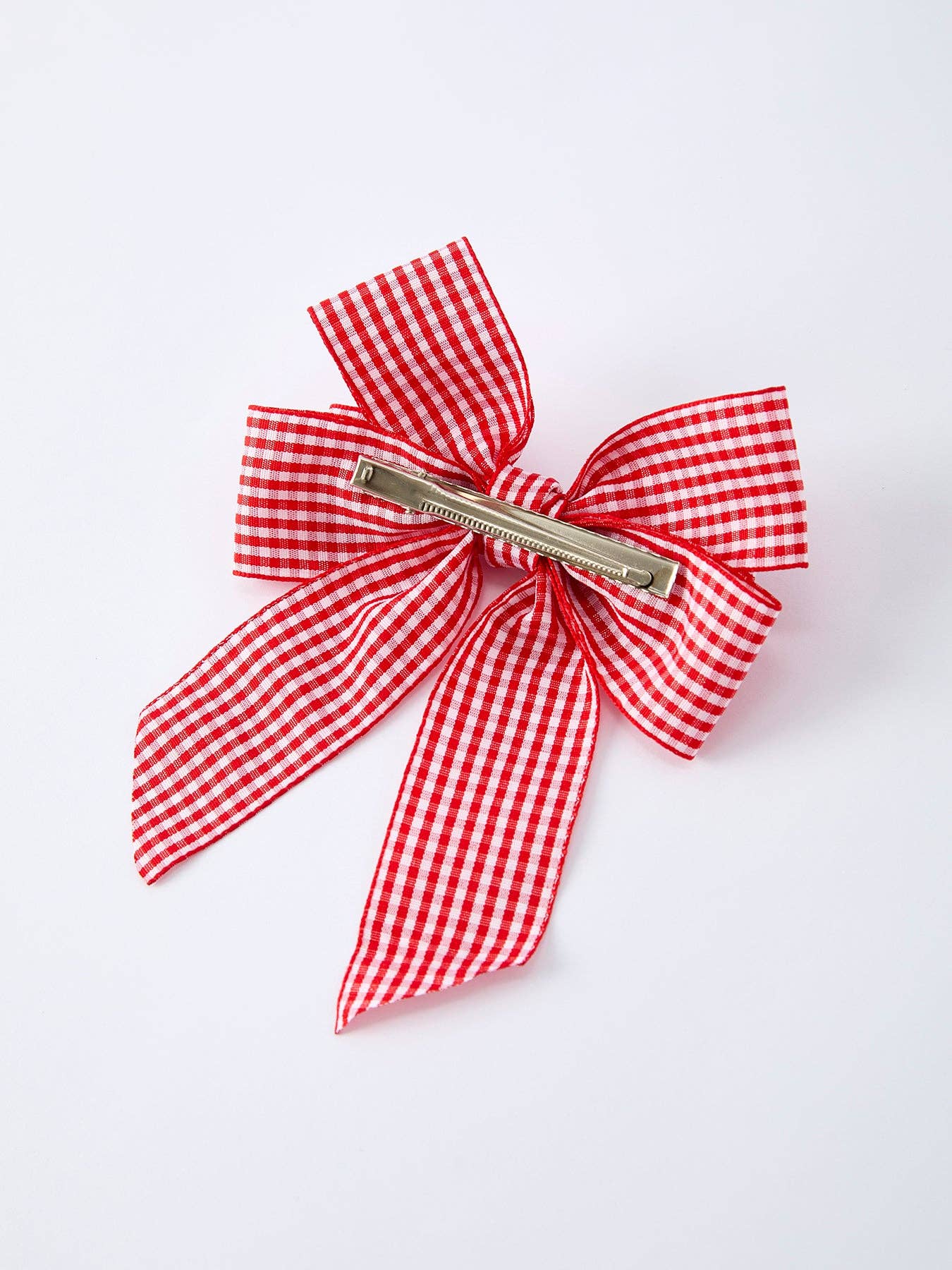Red and white Plaid Girls Hairpin 4 Inches