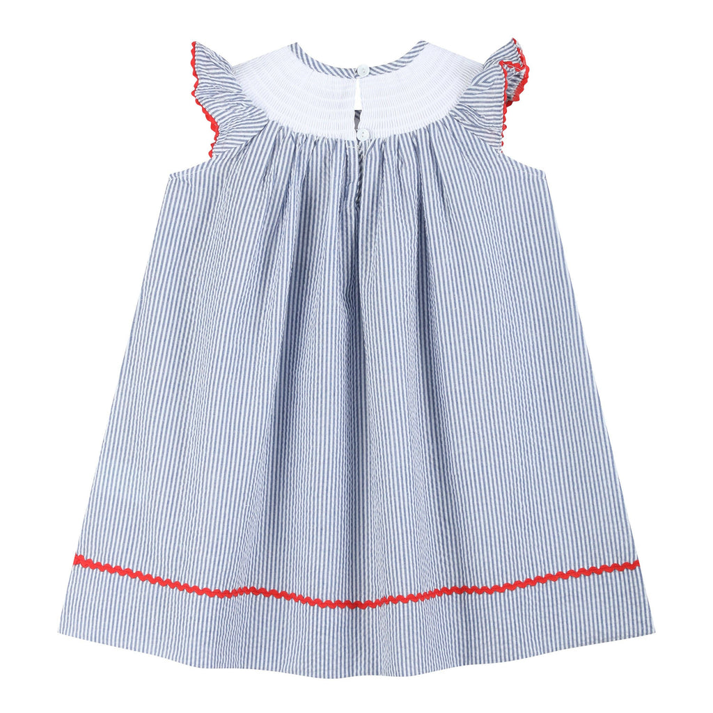 Seersucker Baseball Bishop Dress