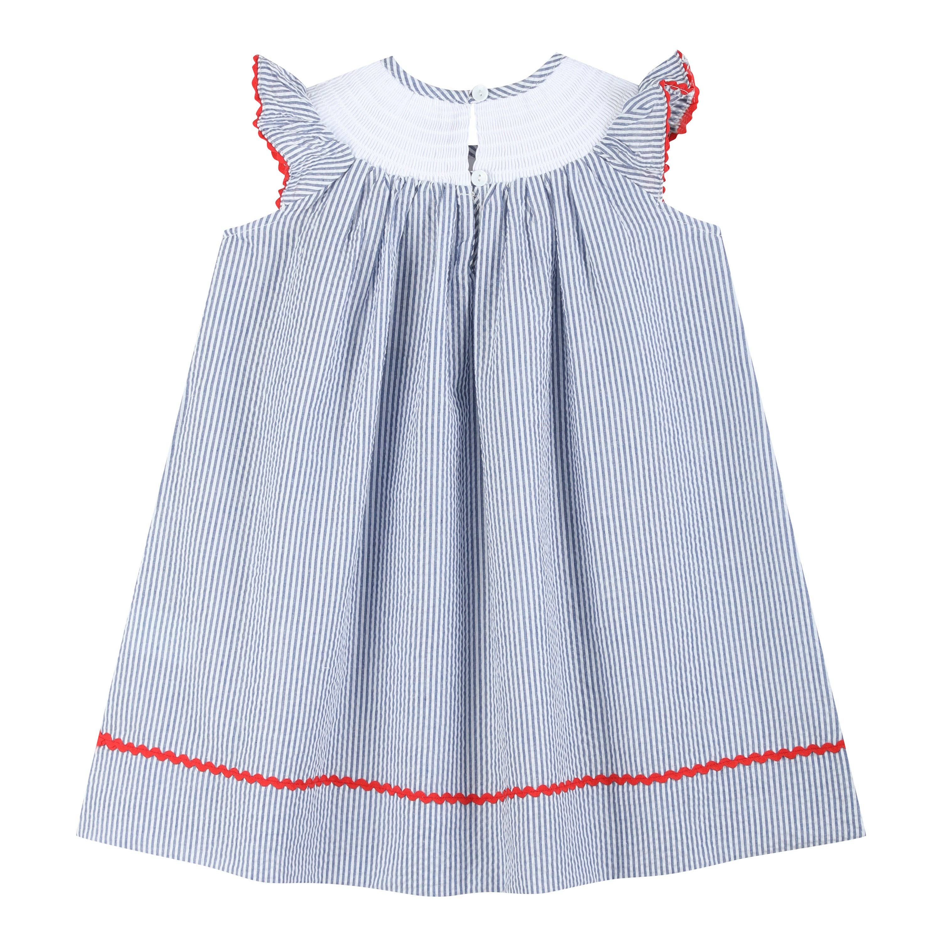 Seersucker Baseball Bishop Dress