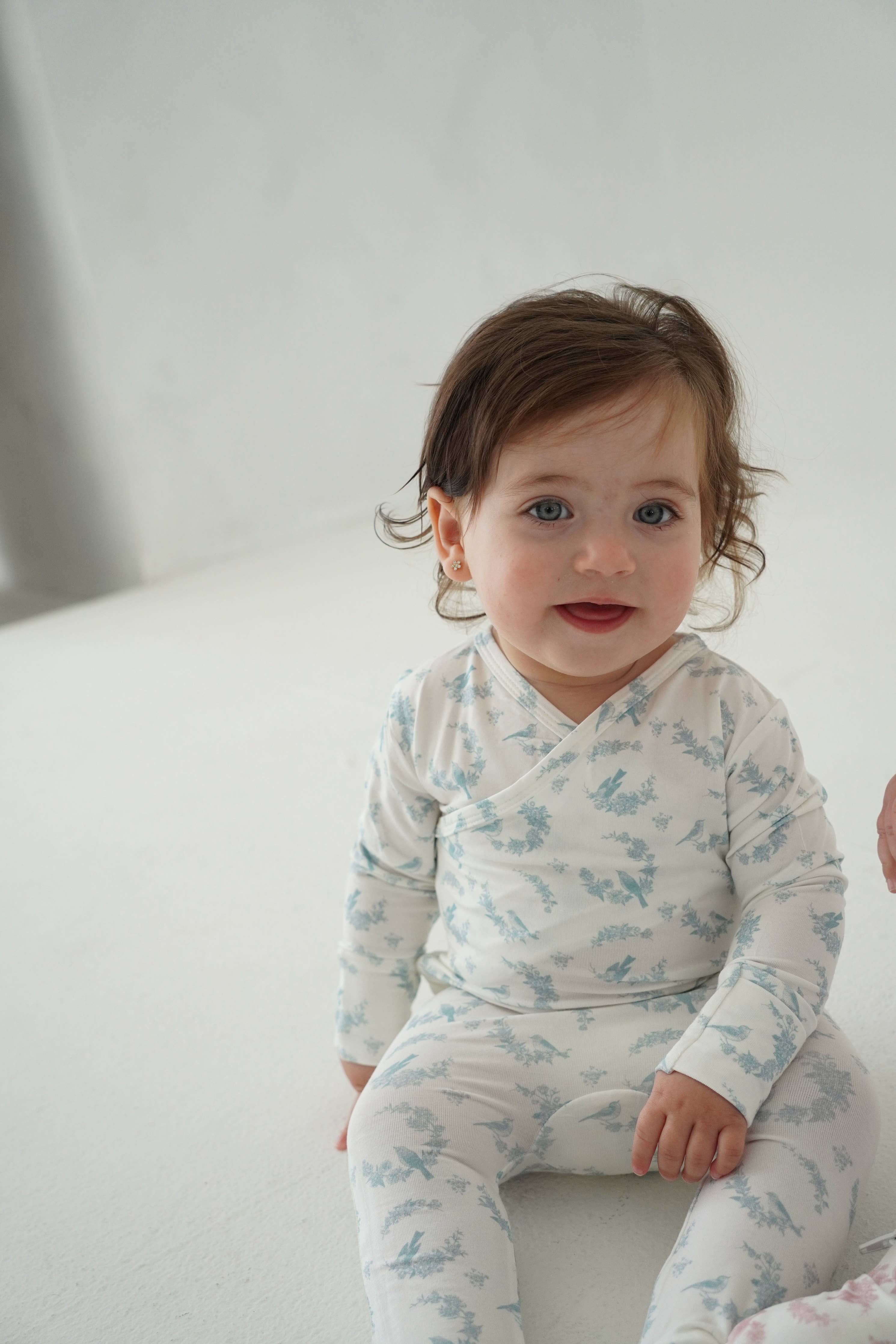 Little Blue Bird Bamboo Wrap Footie