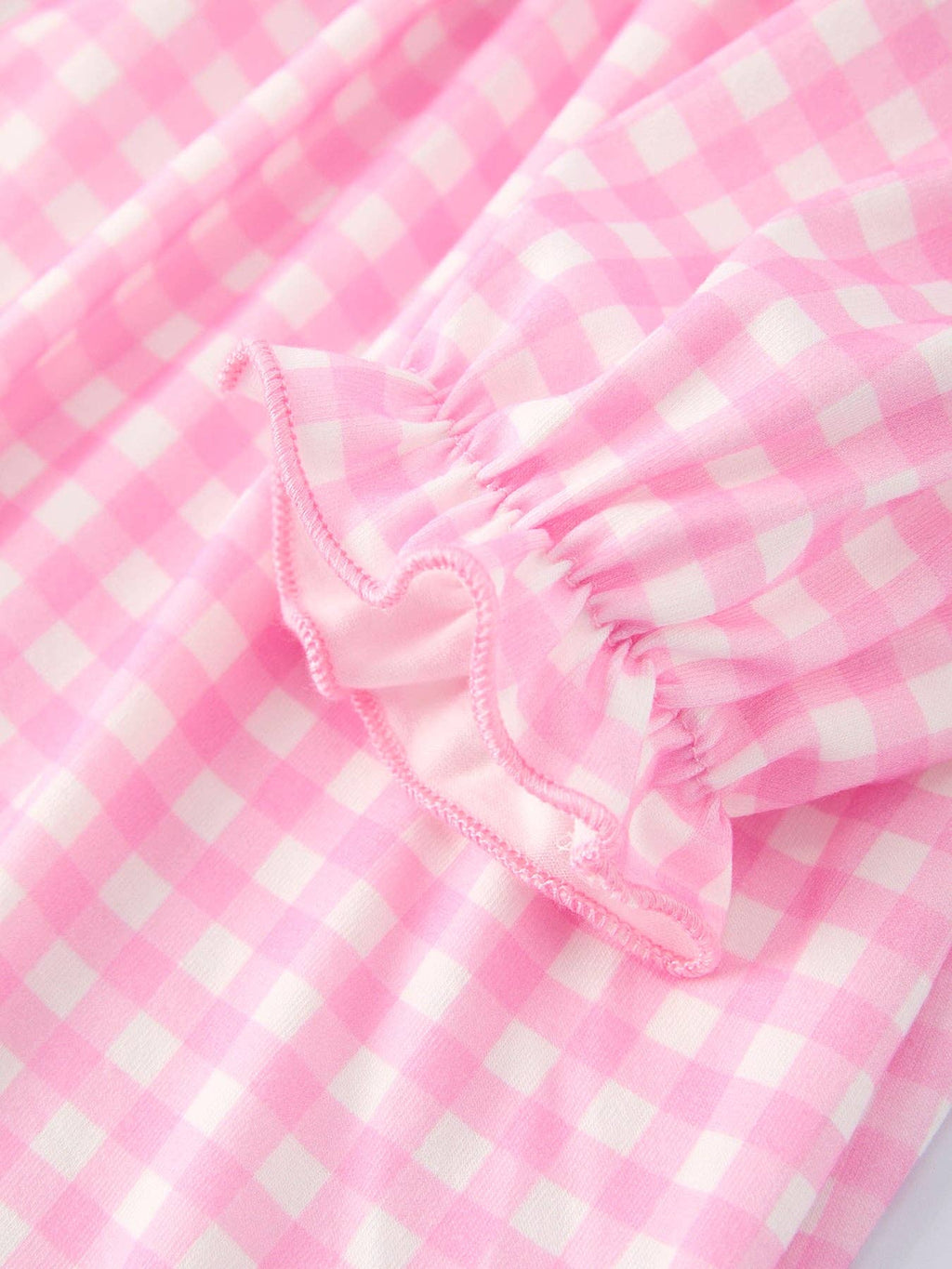 Girls' Valentine's Day Heart Smocking Embroidered Plaid Dress