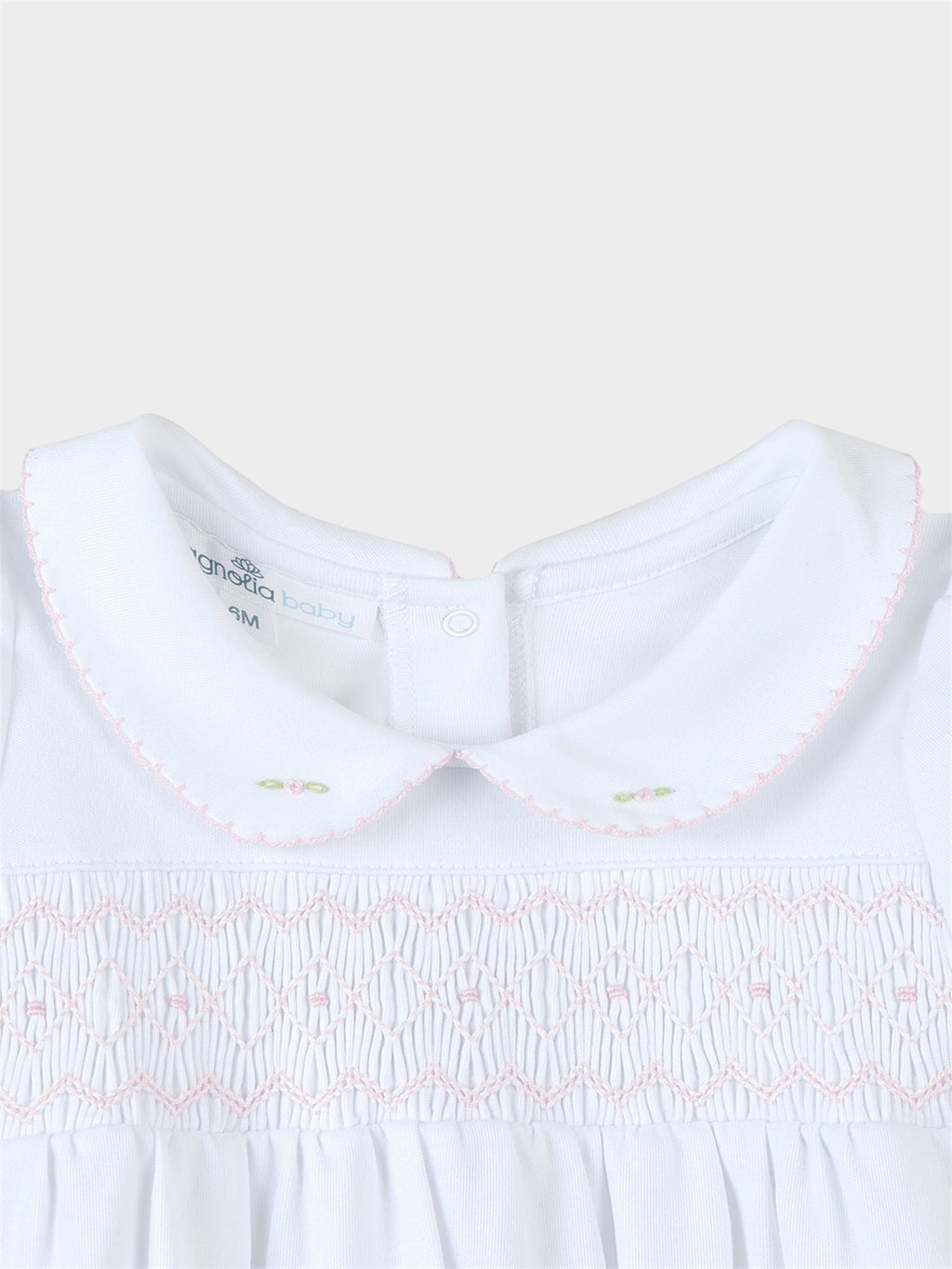 Lizzie's Classics Smocked Short Sleeve Bubble - Pink