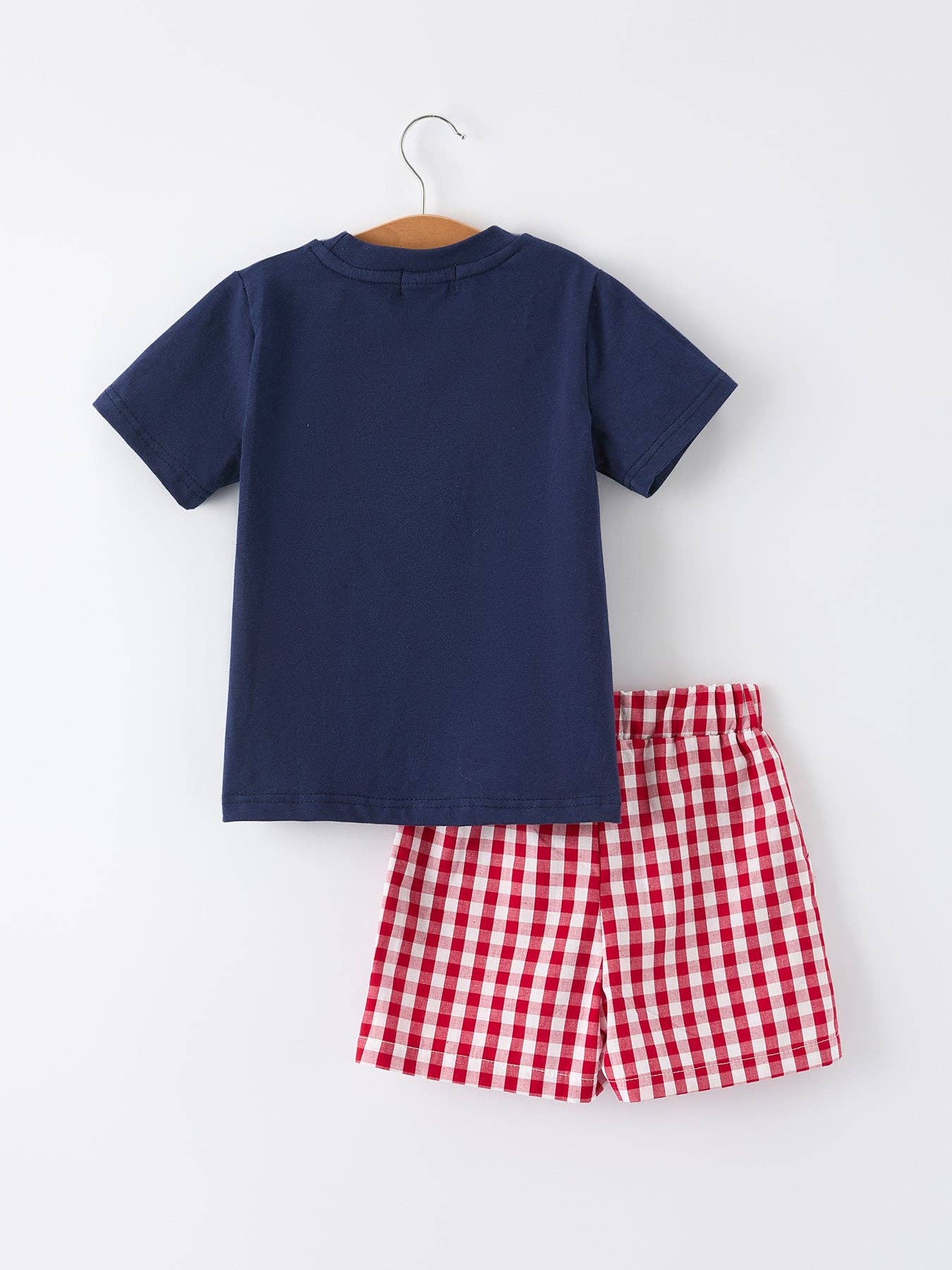Blue Baseball Dog Plaid Set