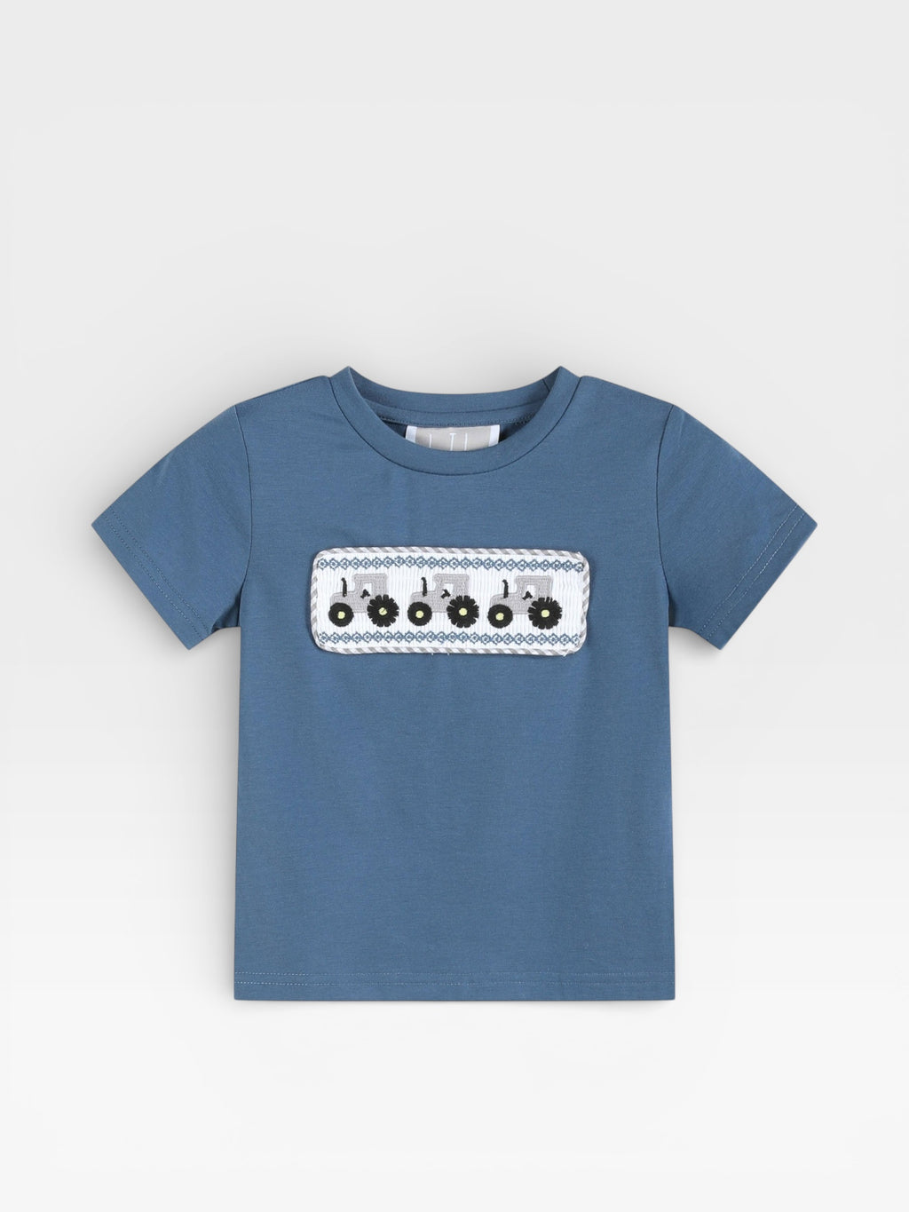 Blue Tractor Smocked Set