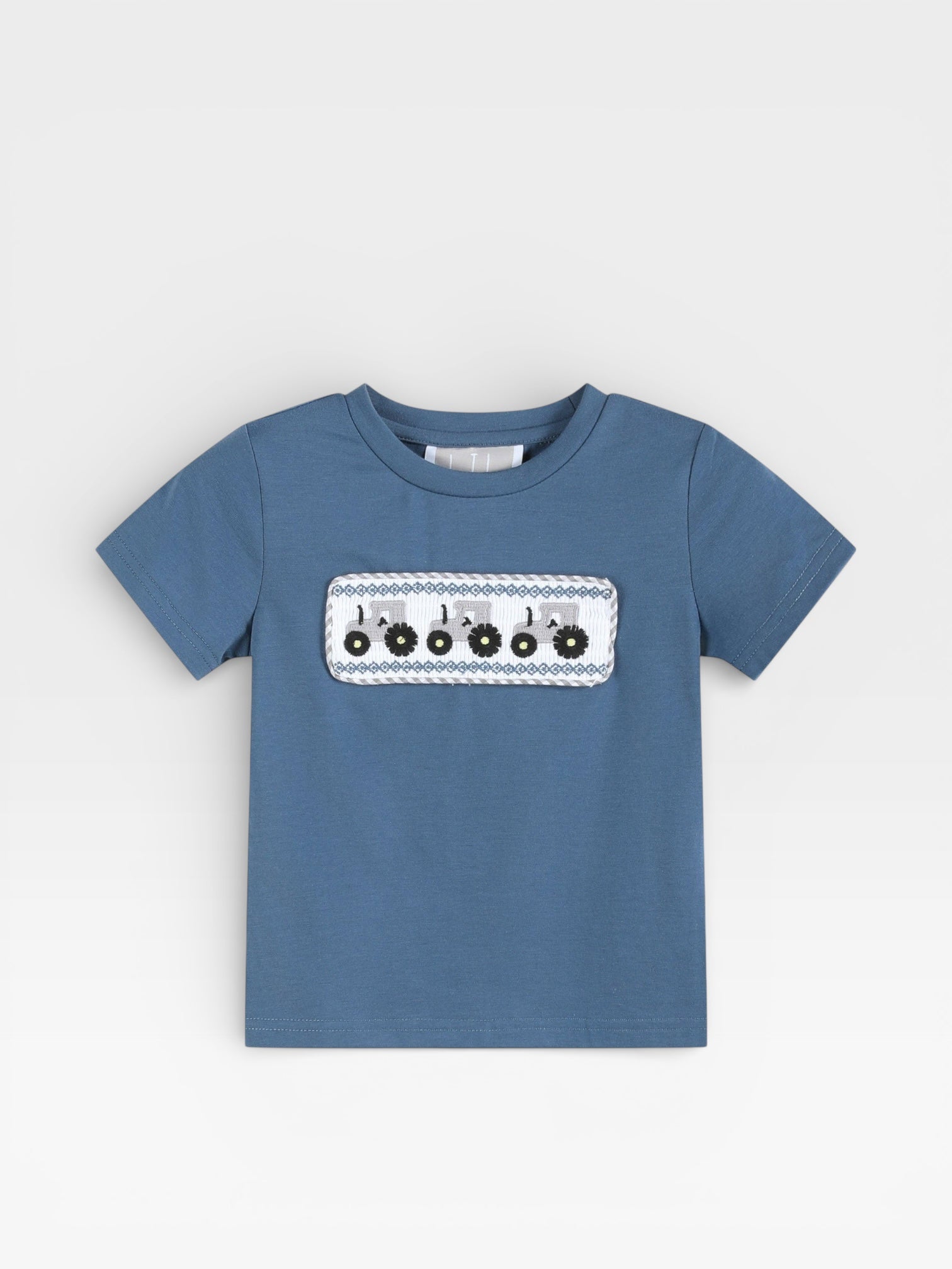 Blue Tractor Smocked Set