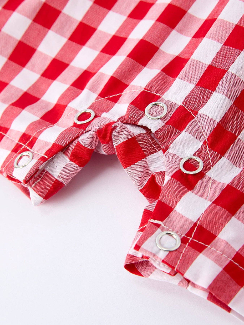 Summer Plaid Smocked Ruffle Boys Romper Sibling Outfits