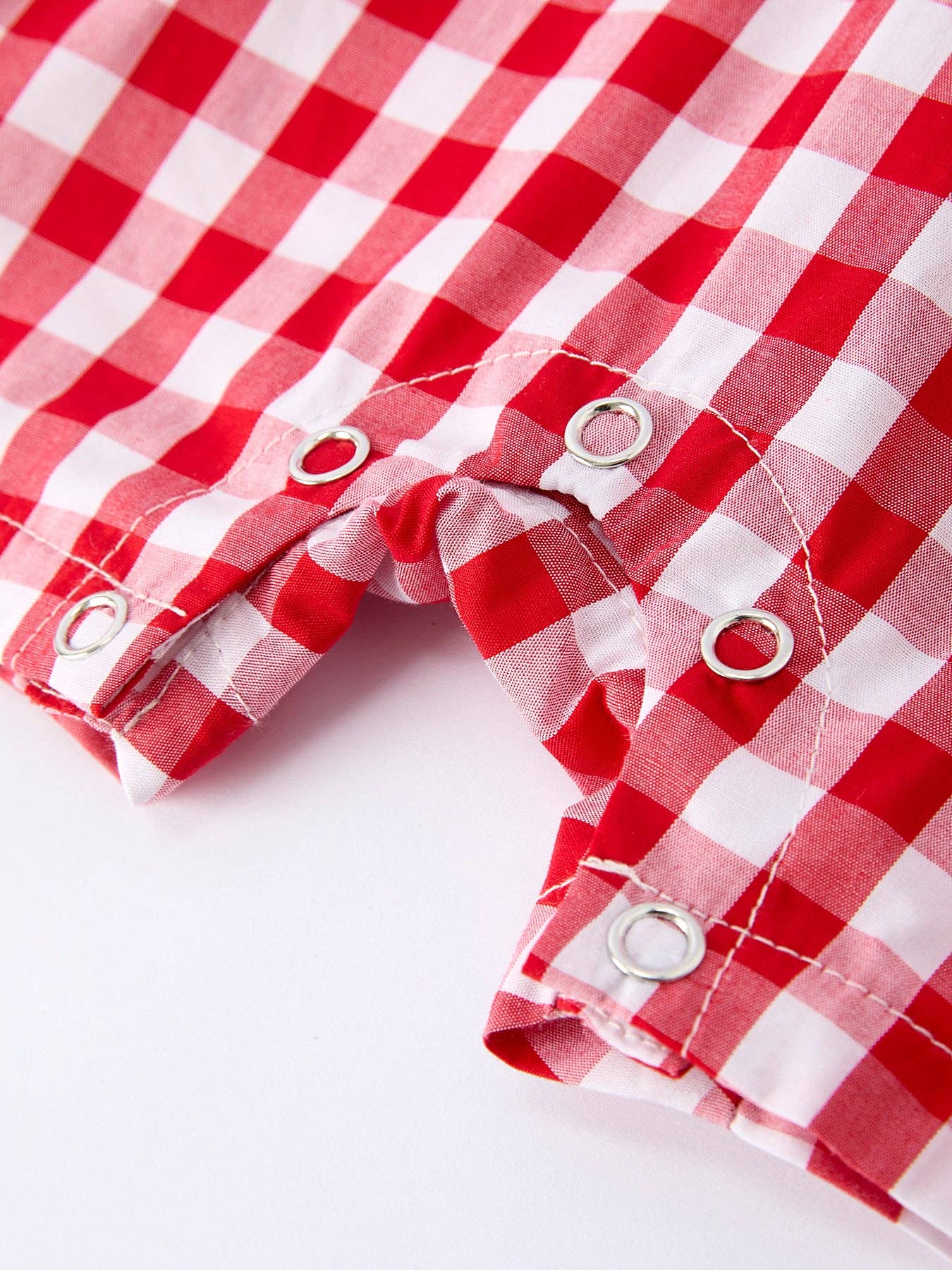 Summer Plaid Smocked Ruffle Boys Romper Sibling Outfits