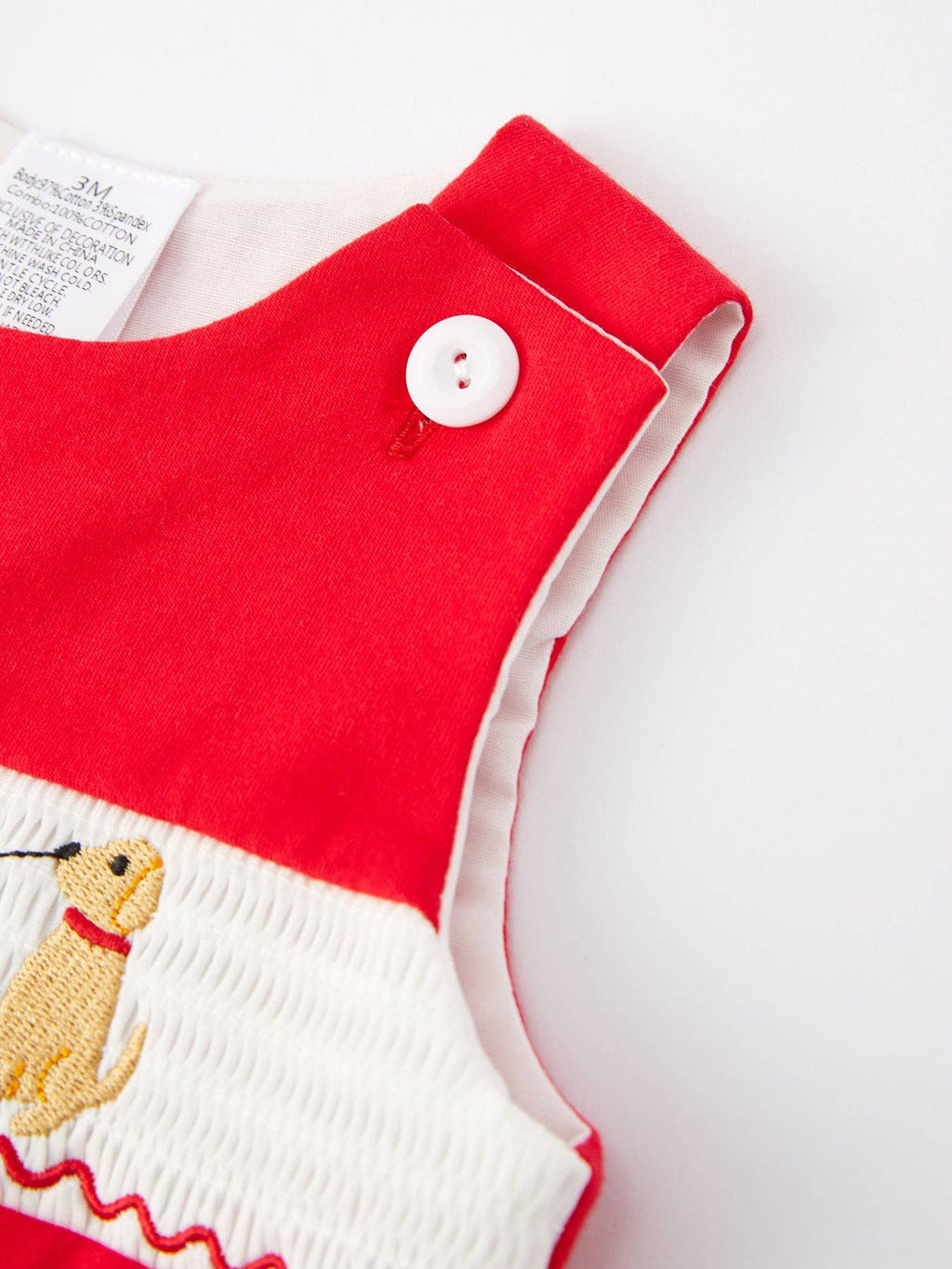 Valentine's Day Dog Smocking Boys Romper