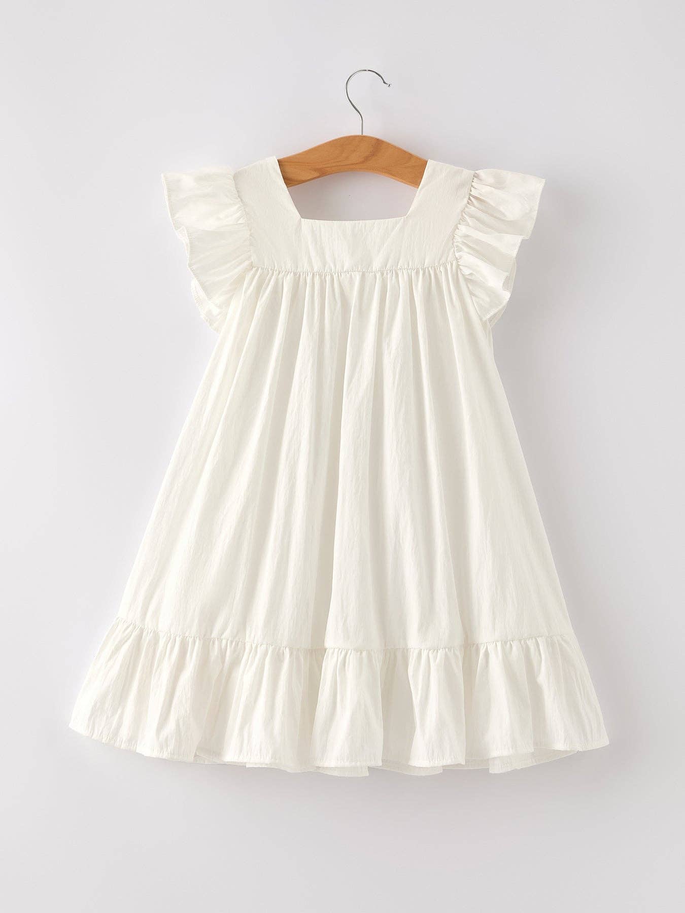 Summer Girls White Ruffle Dress