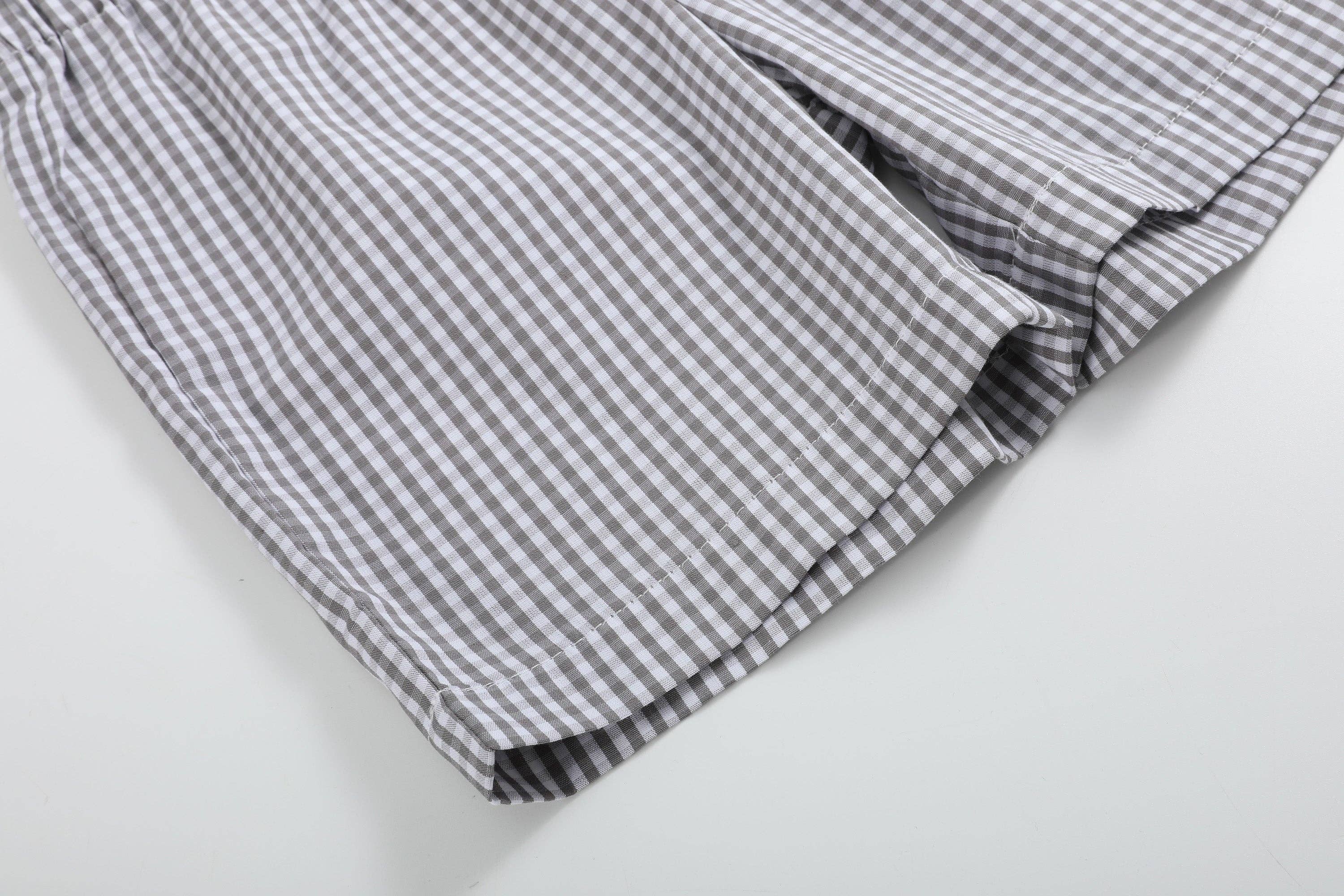 Blue Tractor Smocked Set