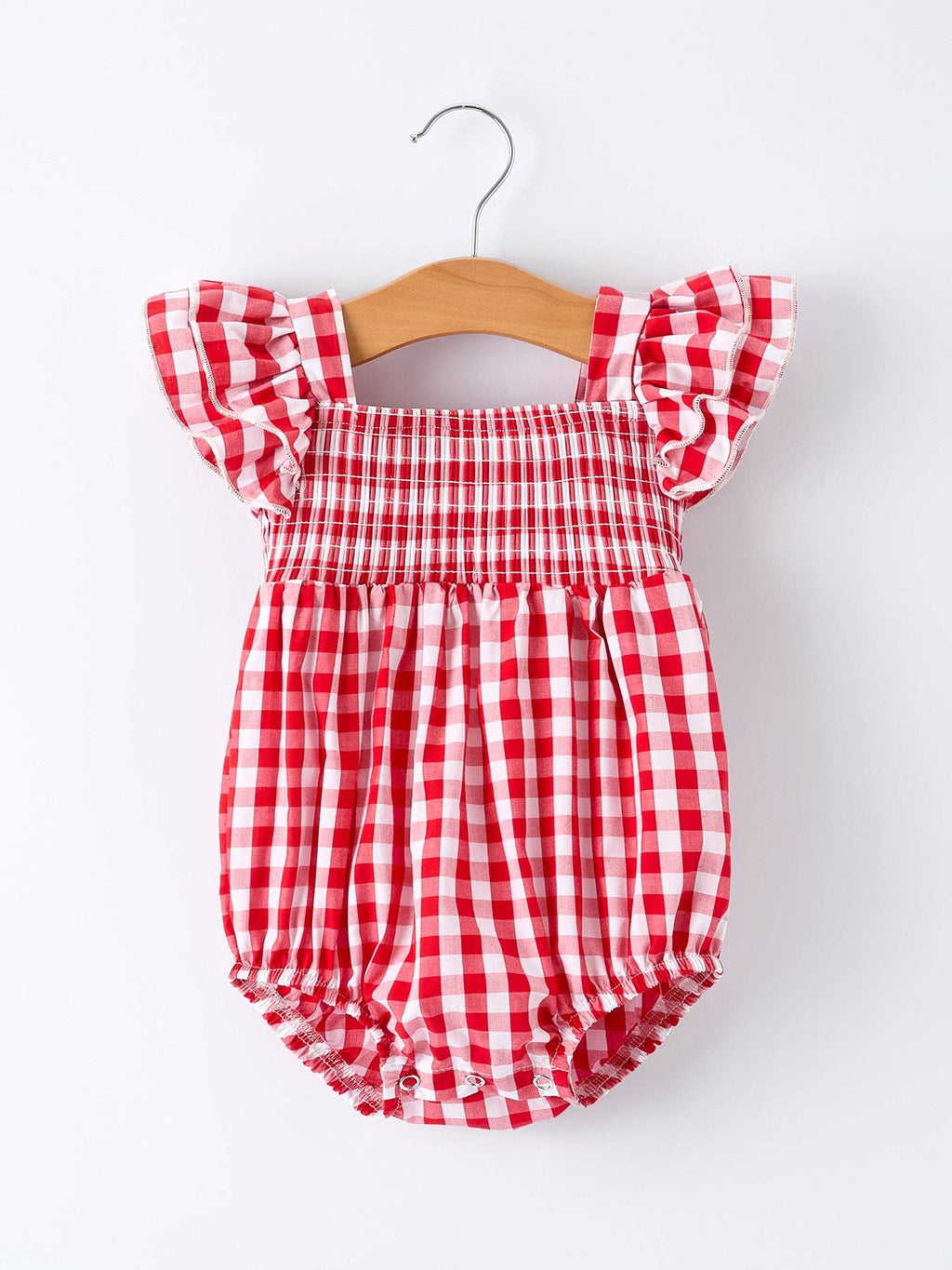 Summer Plaid Smocked Ruffle Girl Romper Sibling Outfits