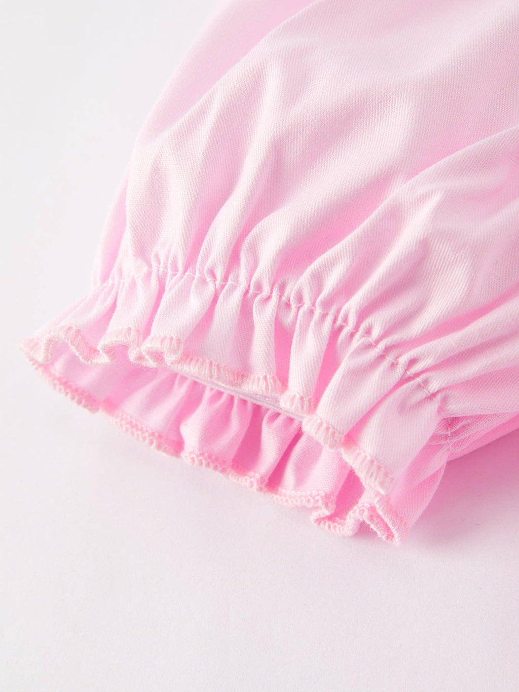 White Bow Smock Embroidered Pink Dress