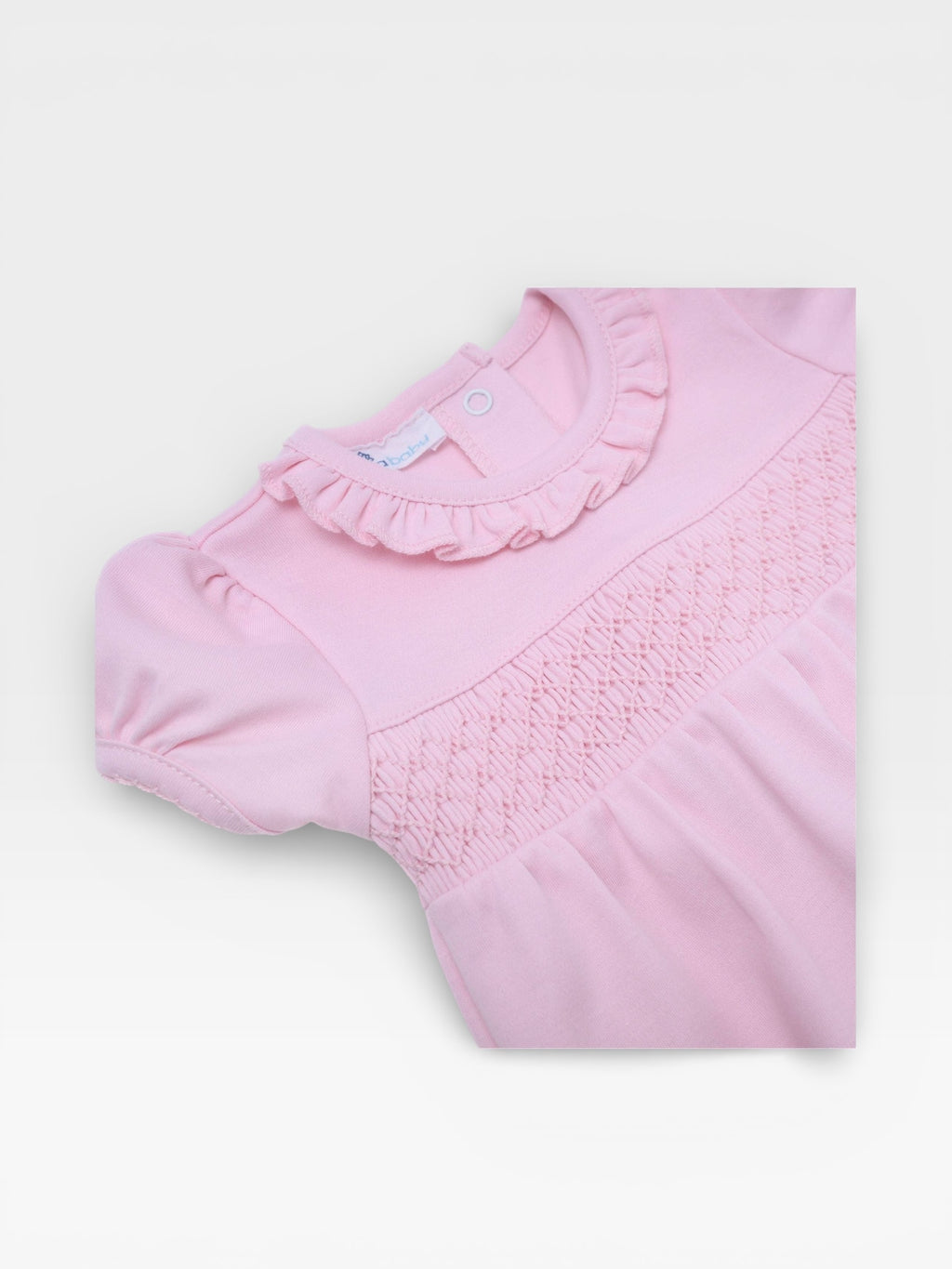 Essentials Solid Smocked Bubble - Pink