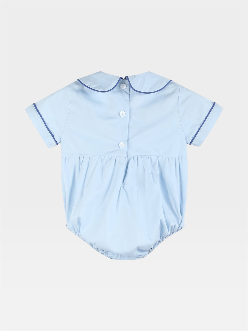 Blue Whale Smocked Collared Bubble Romper