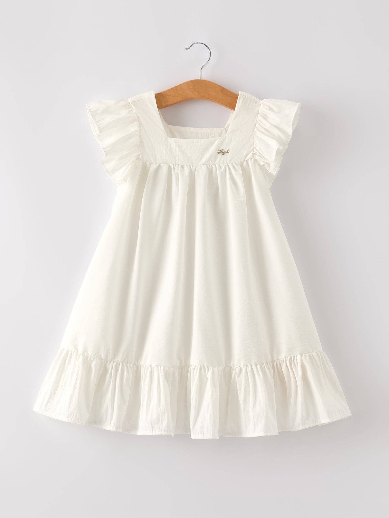 Summer Girls White Ruffle Dress