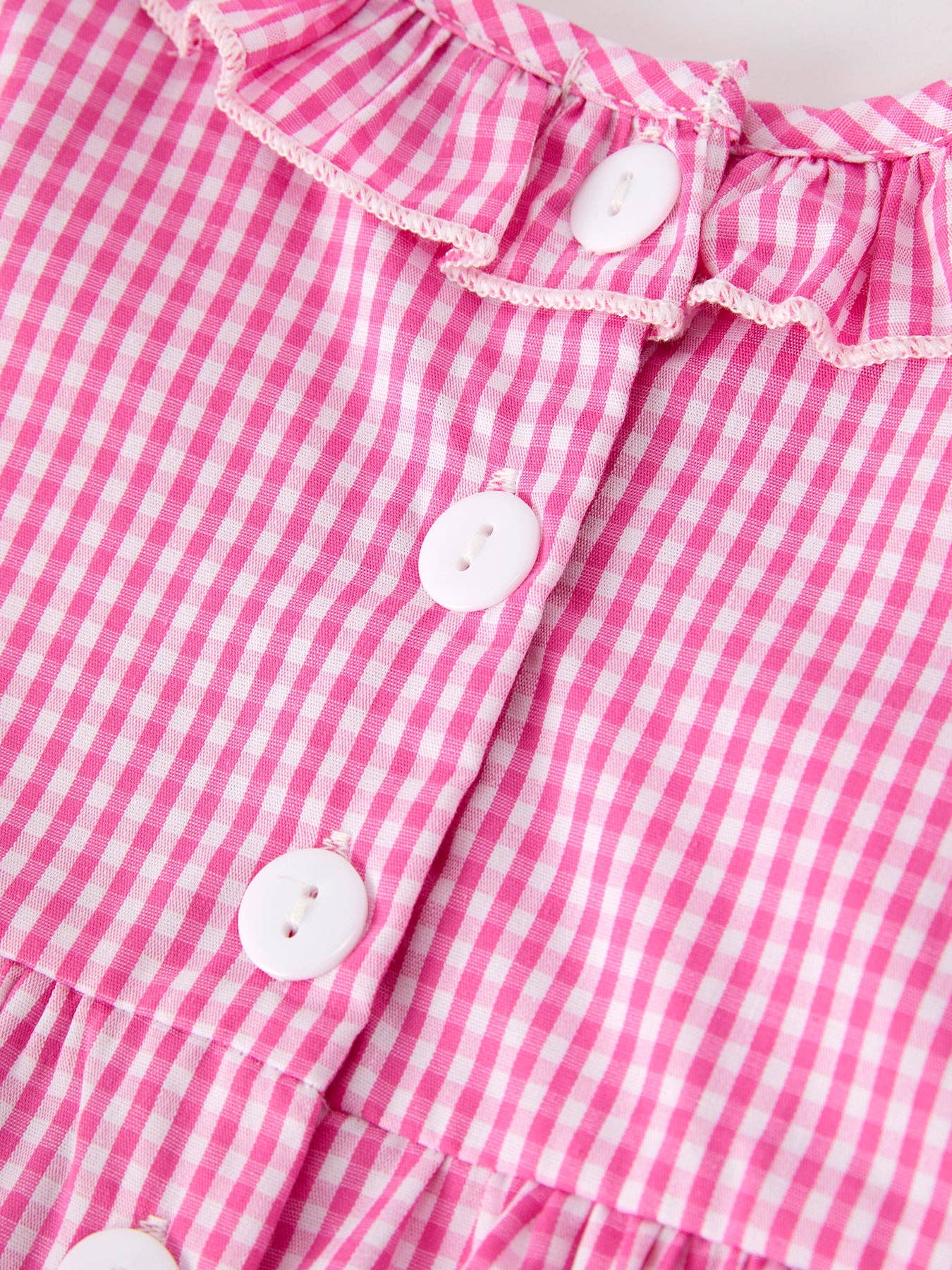 Bow Embroidered Plaid Baby Girl Romper