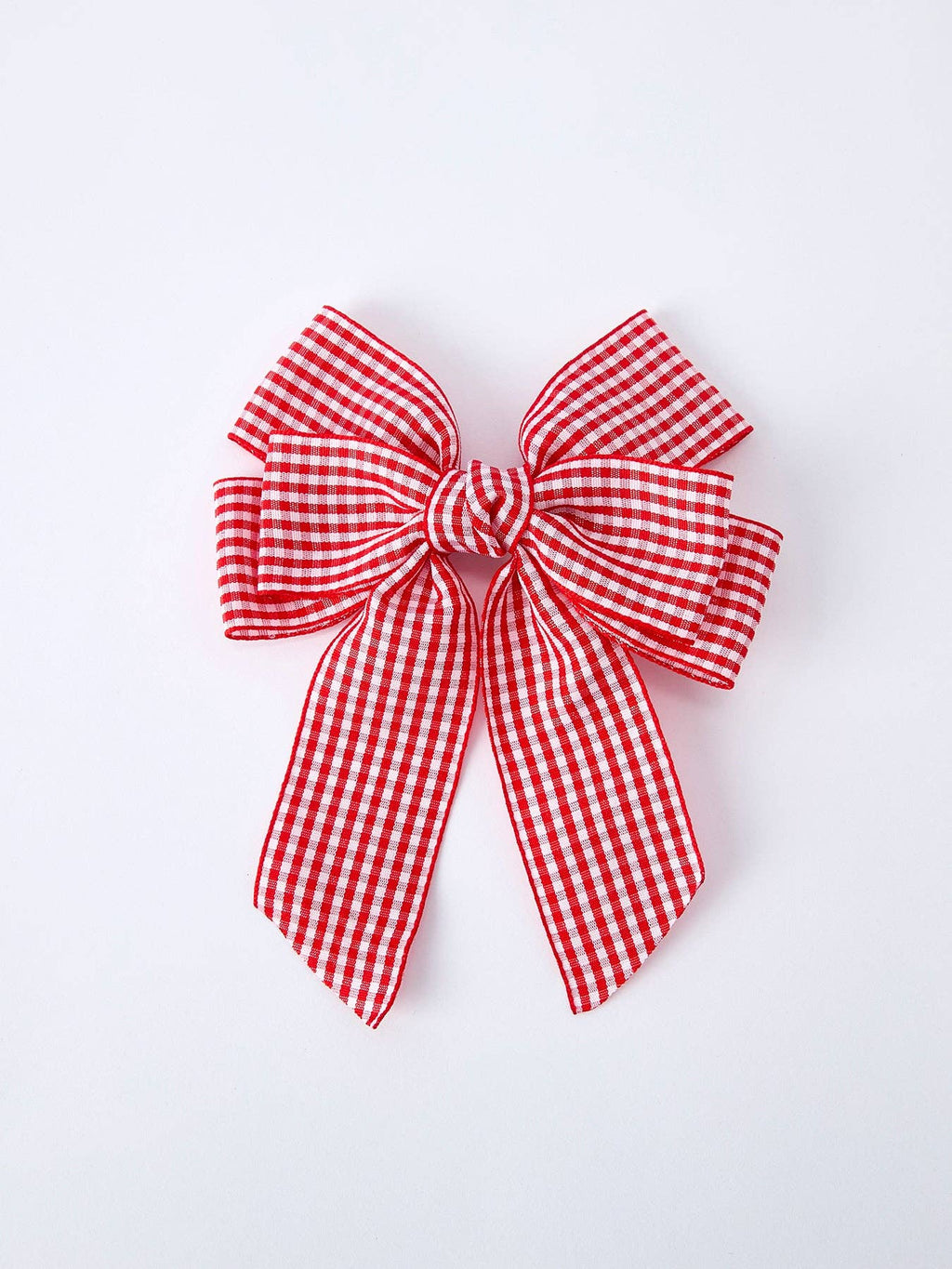 Red and white Plaid Girls Hairpin 4 Inches