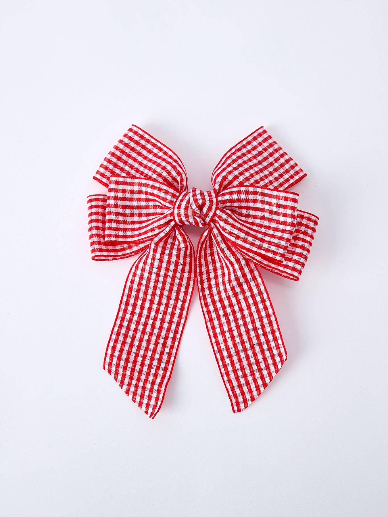 Red and white Plaid Girls Hairpin 4 Inches