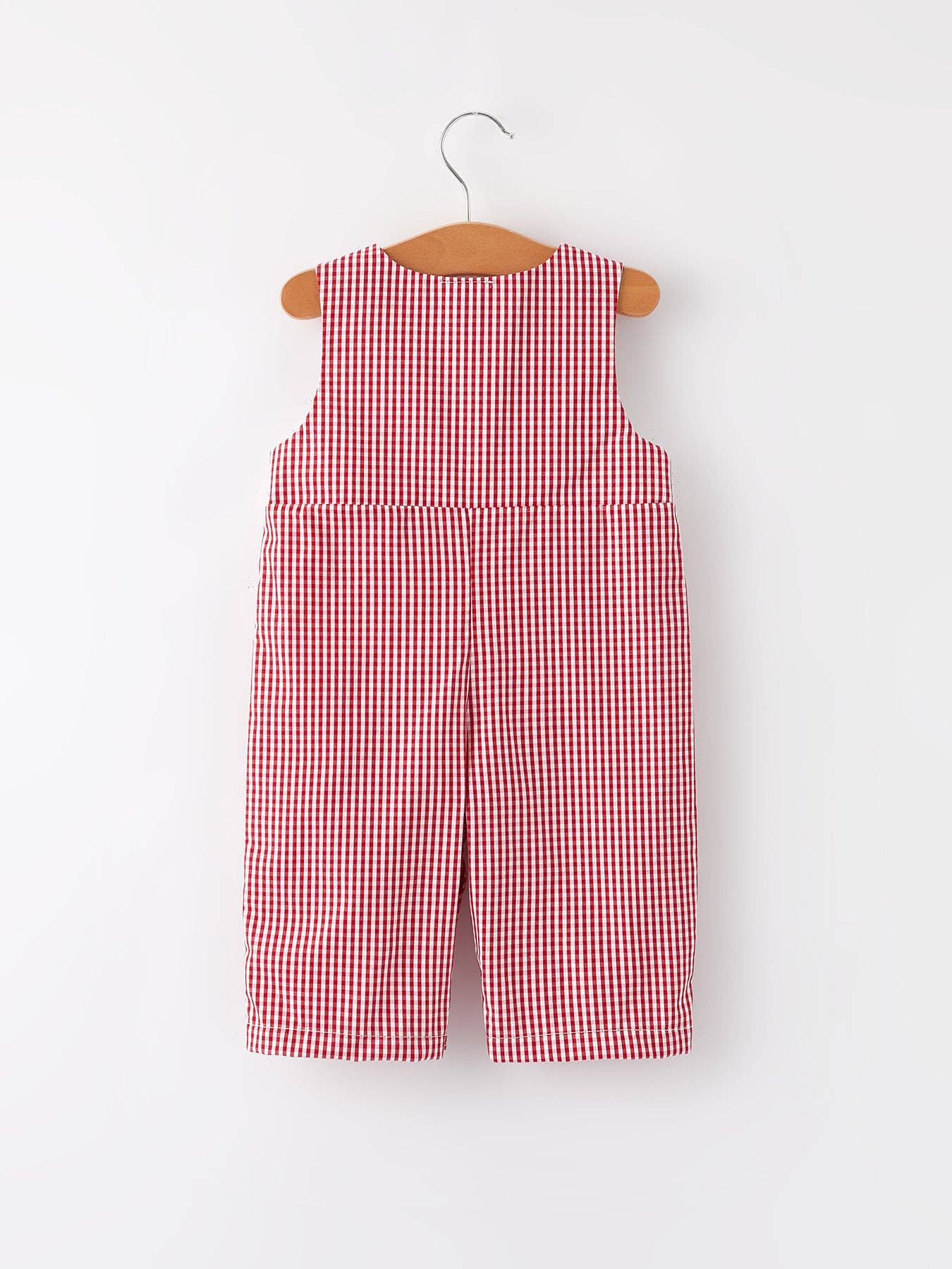 Baseball Baby Boys Smocking Embroidered Plaid Romper