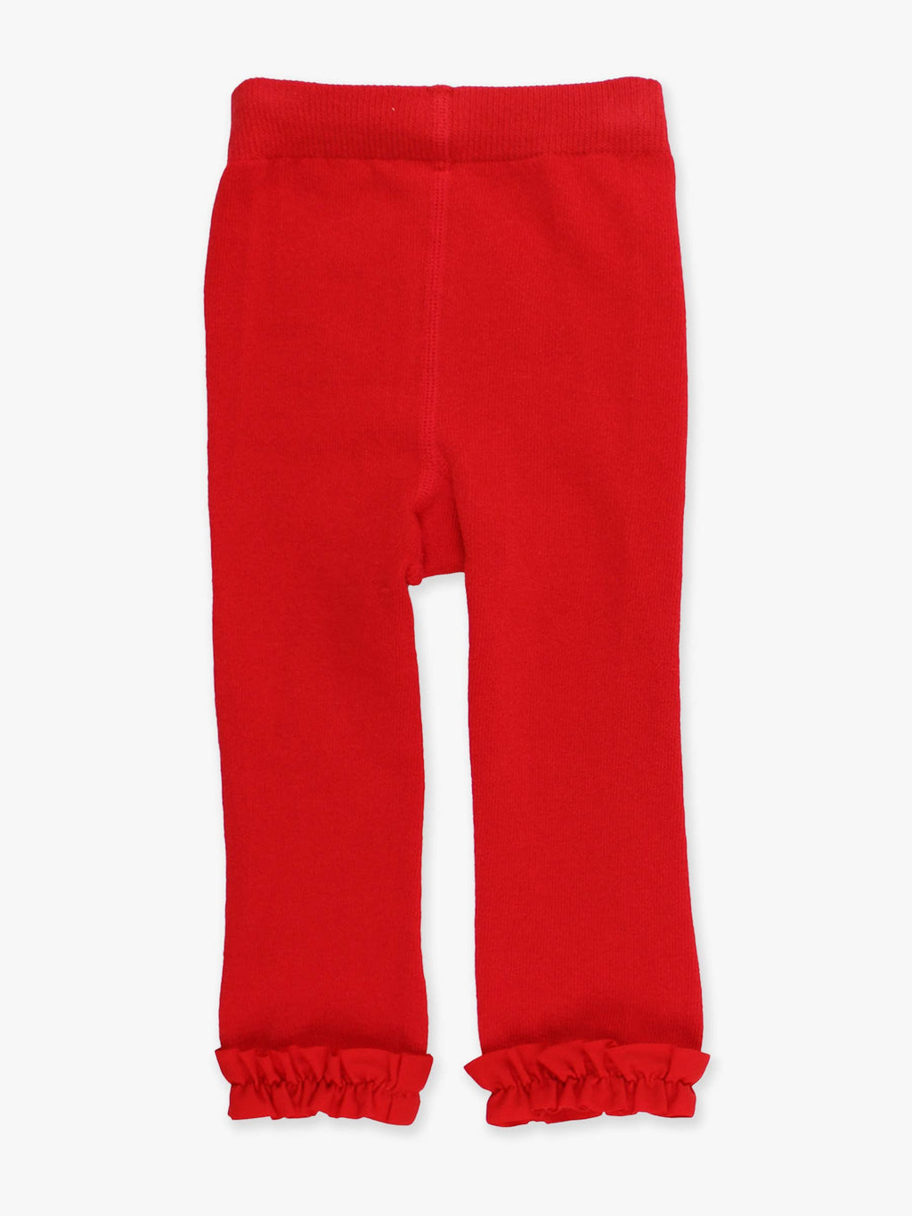 Girls Red Footless Ruffle Tights