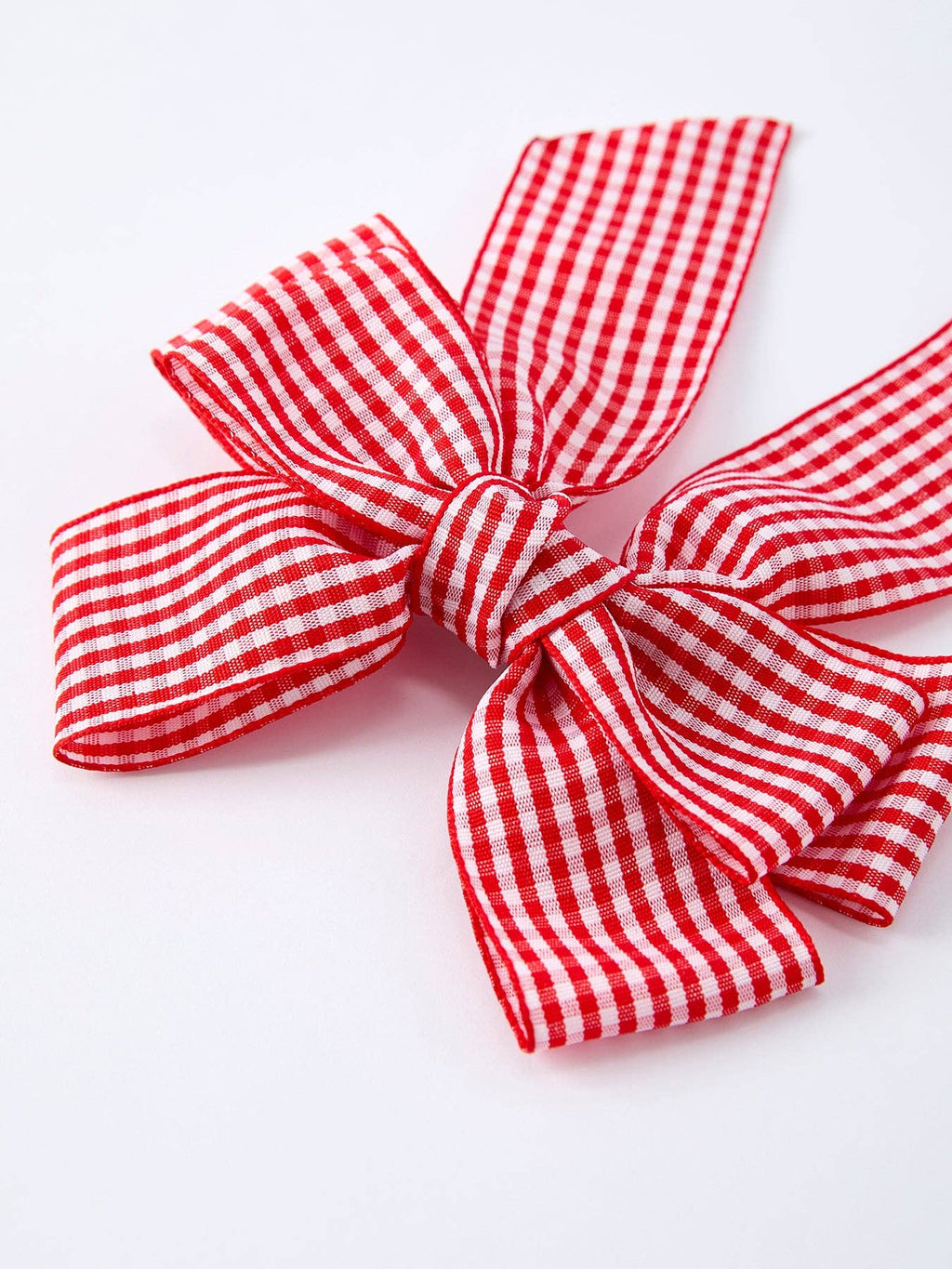 Red and white Plaid Girls Hairpin 4 Inches