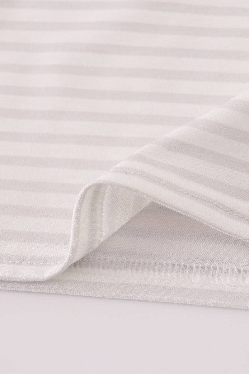 Sage Fish French Knot Stripe Pajama Set